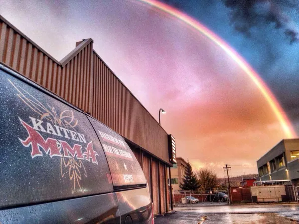 The Kaiten van outside the gym on Dominion Street